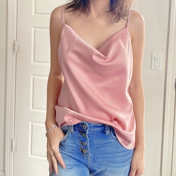 BellanBlue Tops - 071 Luxe Satin Drapey Adjustable Strap Cami Top